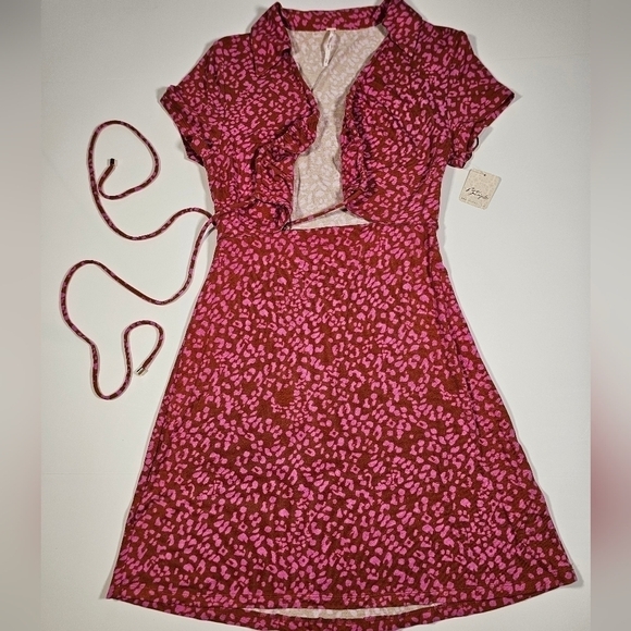 Free People Women's Marsaille Mini Dress Rust Combo Size Small NWT - Picture 10 of 16